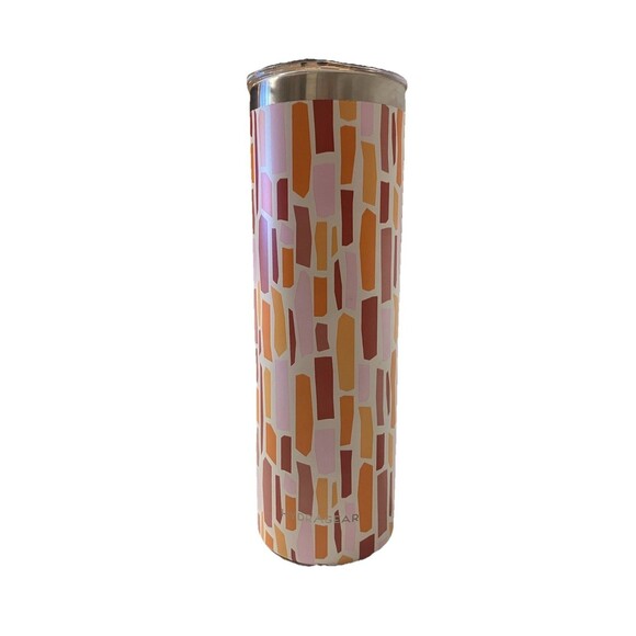 Hydragear MCM Orange Stone Print 30 Oz Skinny Tall Steel Travel Tumbler 10” - Picture 1 of 16